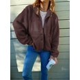 thumbnail image 1 of REDHOTYPE Women's Button Long Sleeve Brushed Jacket Coats with Pockets, 1 of 1