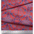 thumbnail image 2 of Soimoi Orange Rayon Fabric Vector Design Damask Decor Fabric Printed Yard 58 Inch Wide, 2 of 3