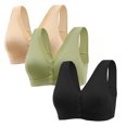 thumbnail image 1 of Timegard 3pc Front Closure Bras for Women Plus Size Wirefree Full Coverage Comfort Everyday Bralette, 1 of 3