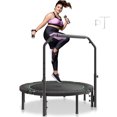 thumbnail image 1 of 52" Foldable Mini Fitness Trampoline Adults Exercise Rebounder with Handle, 1 of 9