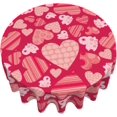 thumbnail image 4 of Valentines Day Round Tablecloth 60 Inch for 14th February Romantic Hearts Decorative Table Cloth Table Covers with Washable Polyester for Home Kitchen Dining Table Outdoor Wedding Party, 4 of 6