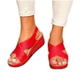 thumbnail image 4 of LSLJS Sandales Compensées pour Femmes, Chaussures d'Été pour Dames à Talon Compensé Rétro Ajourées Sandales Décontractées pour Femmes, 4 of 4