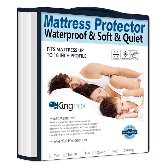 Protège-matelas Simple TG en Bambou Rafraîchissant, Imperméable, Ultra Doux, Protège-Matelas pour Chambre de Résidence Universitaire, Lit Simple Extra Long, Silencieux, Dessus en Jersey Lisse, Housse Ajustée avec Poche Extensible