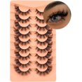 thumbnail image 1 of HAHDAXIA False Eyelashes Cat Eye Lashes Natural Look Fluffy Lashes Strips 9 Pairs Wispy Fox Eye Lashes 20MM Thick Fake Lashes Look Like Eye Extensions, 1 of 7