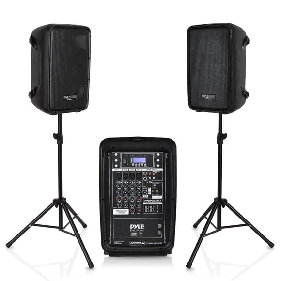 Pyle Stage & Studio 8 Inch Bluetooth PA Loud Speaker, 8 Channel Audio Mixer