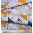 thumbnail image 3 of Soimoi Crepe Silk Fabric Dot,Branches & Triangle Geometric Printed Fabric 1 Yard 42 Inch Wide, 3 of 3