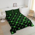 thumbnail image 4 of Erosebridal Teens Abstract Bedding Full Comforter Set, Green Strpied Geometry Down Comforter, Modern Fashion Decor, Lightweight, 4 of 8