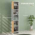 thumbnail image 4 of HOMCOM Bathroom Cabinet with Adjustable Shelves, Open Compartments, White, 4 of 10