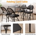 thumbnail image 2 of AKDSteel 4 Ft Folding Table, Portable Indoor/Outdoor Card Table With Lockable Metal Legs And Upholstered Pu Leather Top For Parties And Camping, 2 of 8