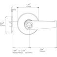 thumbnail image 2 of of Lever Keyed Entry Door Lever Handle Lock Universal Door Knob Hardware Nickel Brushed Color (MRCA), 2 of 5