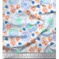 thumbnail image 1 of Soimoi Orange Rayon Fabric Floral Decor Fabric Printed BTY 56 Inch Wide, 1 of 3