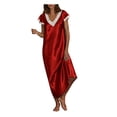 thumbnail image 1 of Bigersell Formal Dresses pour Femmes Offres Courtes Femme Col en V Manches Courtes Longue Robe de Nuit Style D-70 Robes de Plage Vacances Grande Taille Robes d'Été, Rouge 5TG, 1 of 7