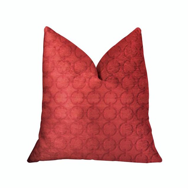 Plutus PBRA2224-2030-DP Cercle Écarlate Rouge Luxe Jeter Oreiller&44; 20 x 30 Po Reine
