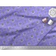 thumbnail image 2 of Soimoi Purple Poly Georgette Fabric Wreath & Butterfly Print Fabric by the Yard 52 Inch Wide, 2 of 5