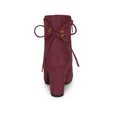 thumbnail image 2 of Unique Bargains Women's Block Heel Lace Up Back Ankle Boots, 2 of 6
