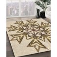 thumbnail image 3 of Ahgly Company Tapis Rond Lavable en Machine Intérieur Transitionnel Or Vanille, 5 Pieds Rond, 3 of 7