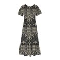 thumbnail image 3 of Dvkptbk Robes d'Été pour Femmes 2024 Mode Décontractée Bohème à Fleurs Robes de Plage Manches Courtes Col Rond Robe d'Été Fluide Maxi Robe de Plage Longue Robe Midi de Plage avec Poches P-2TG, 3 of 4