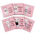 thumbnail image 1 of Inkdotpot Set of 6 Drink Coasters Easy Clean 4-inch SquareCoastersCork Base-Reusable- Cat Quotes, 1 of 8