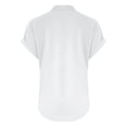 thumbnail image 5 of WEIYLL Womens T Shirts Summer Loose Fit V Neck Curved Hem Flowy Solid White Tops Sizes XXXXXL, 5 of 5