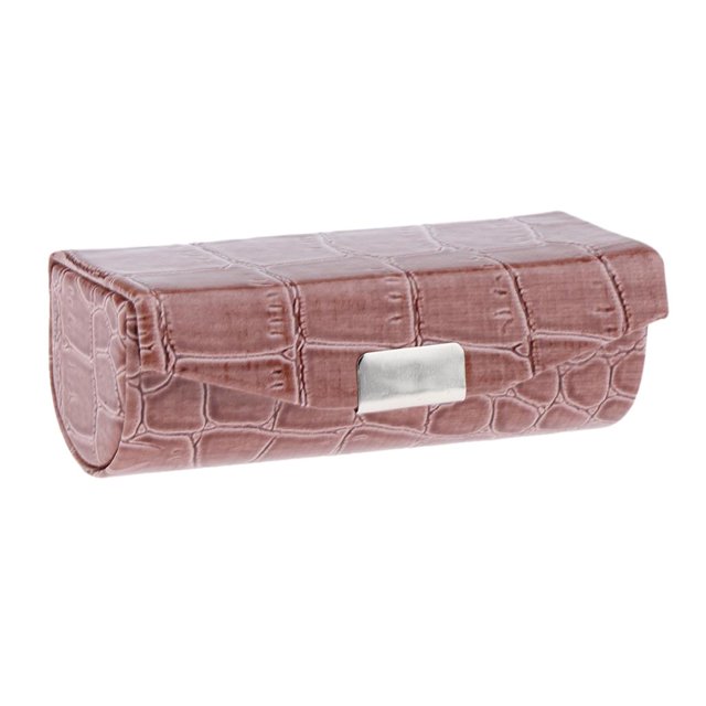 lionlar Rouge à Lèvres en Cuir PU avec Miroir Sacs de Maquillage Gloss - Rouge - Marron