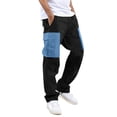 thumbnail image 1 of Men's Cargo Work Pants Straight Fit Casual Adjustable Hem Daily Wear Comfortable Loose Fit Jogger Trousers with Drawstring, 1 of 7