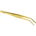 thumbnail image 1 of O'Creme Stainless Steel Precision Kitchen Culinary 8 Inch Tweezer Tongs (8" Curved, Gold), 1 of 3
