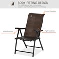 thumbnail image 4 of Outsunny Chaise Inclinable Pliante en Rotin, Fauteuil Inclinable Portable en Osier, Brun, 4 of 10