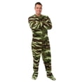 thumbnail image 1 of Camouflage Green Camo Micro-polar Fleece Adult Footed Pajamas Sleeper, 1 of 2