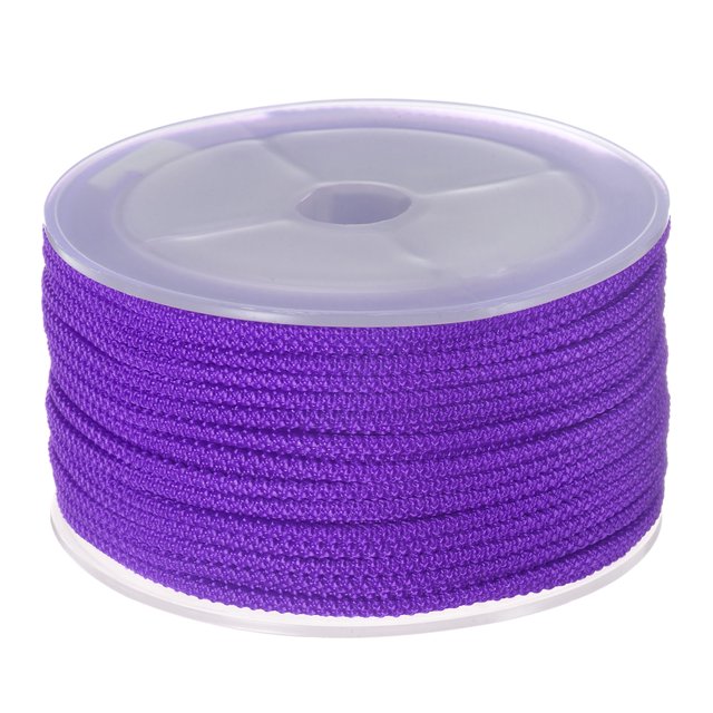 Unique Bargains Nylon Beading Thread Cord 2mm Extra Strong Braided Nylon String for Necklace Crafting 15M/49 Feet, Purple