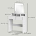 thumbnail image 3 of HOMCOM Makeup Vanity Desk with Mirror, 3 Colour LED Lights, Drawers, White, 3 of 10