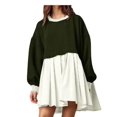 thumbnail image 1 of A-line Dress with  Neck and Contrast Color for Women‘s Spring Casual Style, 1 of 2