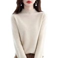 thumbnail image 1 of Women‘s Wool Sweaters Mock Turtle Neck Lightweight Long Sleeve Cozy Warm Fall Winter Pullover Tops, 1 of 7