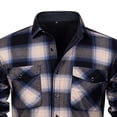 thumbnail image 4 of Lovzfmll Men's Flannel Shirt Jacket Fleece Lined Button Front Two Pockets Sky Blue, S, 4 of 4
