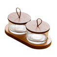 thumbnail image 2 of veasfak Wooden Serving Dish Tray Ddivided Dishes for Appetizers Side Dishes Sala 2 grid, 2 of 9