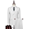 thumbnail image 1 of Pants for Men Double Breasted Pocket Long Sleeve Lapel Suit Set Multi Color Groom, 1 of 6