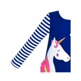 thumbnail image 4 of Robe Fille Coton Manches Longues Unicorn Broderie Bleu Marine 5 Ans, 4 of 6
