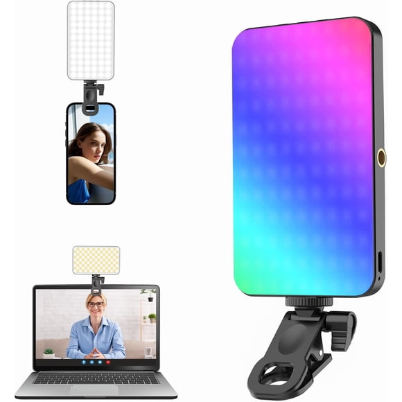 Luz de Selfie Portátil para iPhone: 90 Luces de Relleno LED Recargables para Teléfono, Luz de Anillo para Fotografía con Cámara, Foto de Maquillaje, Videoconferencias, Uso de Computadora Portátil