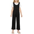 thumbnail image 2 of MIASHUI Combinaisons pour Fille Été Sans Manches Salopettes Enfants Col Rond Pantalons Longs Barboteuses,Noir,5-6 Ans, 2 of 5