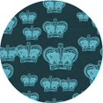 thumbnail image 1 of Ahgly Company Tapis Rond Lavable en Machine Intérieur Transitionnel Turquoise Foncé Vert, 6 Pieds Rond, 1 of 7