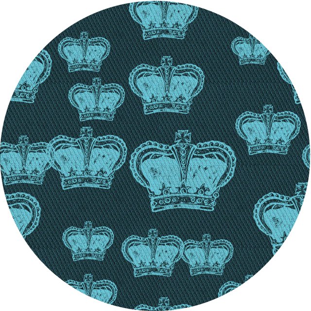 Ahgly Company Tapis Rond Lavable en Machine Intérieur Transitionnel Turquoise Foncé Vert, 6 Pieds Rond
