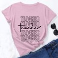 thumbnail image 1 of SMihono Hauts pour Femmes Été Chic Décontracté Mode pour Femmes Ample Col Rond Chandail à Enfiler de Base Fête des Enseignants Mignon Imprimé Manches Courtes Haut T-Shirt T-Shirt Oversize pour Femmes 2023, 1 of 7