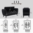thumbnail image 3 of HOMCOM Banc de Rangement Rembourré, Banc Ottoman Moderne avec Accoudoirs, Noir, 3 of 10