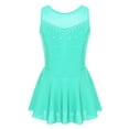 thumbnail image 1 of Oyolan Robe de Patinage Artistique en Maille Strass Pailletée pour Filles, Maillot de Ballet une Pièce Vert Menthe 12, 1 of 7