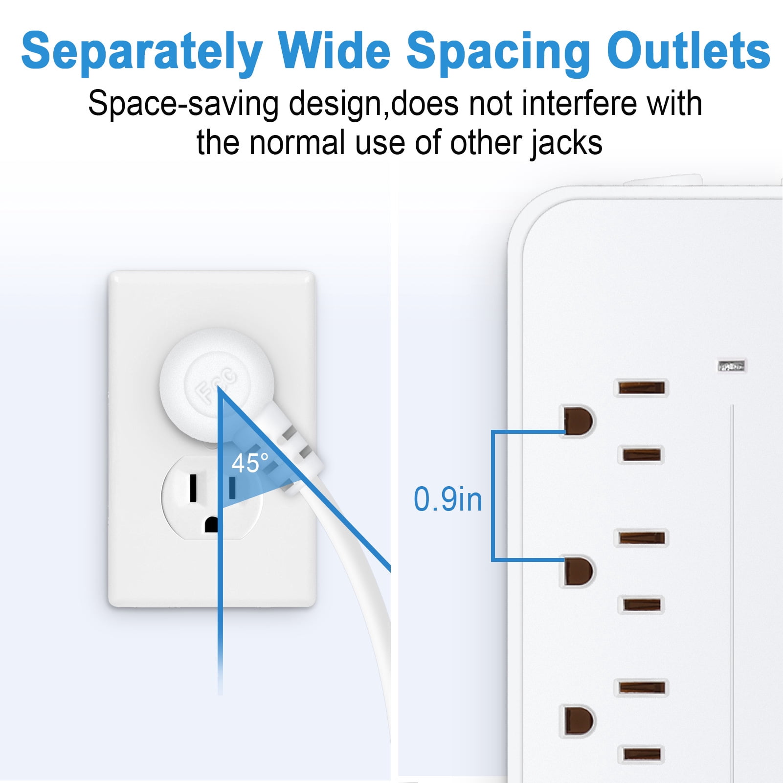 PROTECTOR POWER STRIP 8 OUTLET WITH PORT LONG CORD FOR HOME OFFICE
