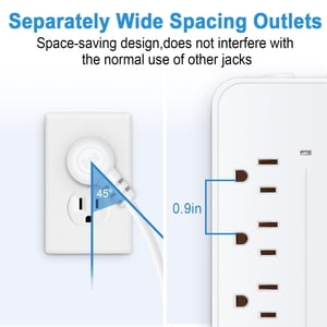 PROTECTOR POWER STRIP 8 OUTLET WITH PORT LONG CORD FOR HOME OFFICE
