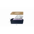thumbnail image 3 of Mainstays Black Rectangular Tissue Box Holder with Bamboo Lid, 9.8" x 5.5", 3 of 5