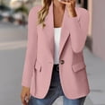 thumbnail image 2 of Grrvtrz Womens One Button Blazer Lightweight Office Work Suit Jacket Stretch Lapel Collar Long Sleeve Jacket with Pockets, 2 of 6