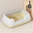 thumbnail image 4 of Btomtd Semi Enclosed High Bar Litter Box With Splashs Proof Designs Provides Ample Space For Cats Includes Shovel For Kittens, ,light yellow, 4 of 6