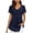 Navy, variant on Timegard Summer Tops for Women Ruched V Neck Lightweight Tunic Tops Solid Color Work Casual Shirts Tops