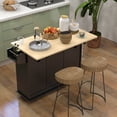 thumbnail image 2 of HOMCOM Kitchen Island on Wheels Kitchen Cart with Drop Leaf Drawers, Black, 2 of 10